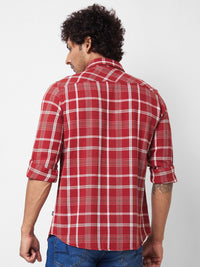 SPYKAR Men Tartan Checked Opaque Cotton Casual Shirt