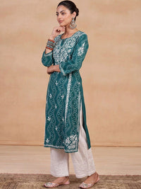 House of Chikankari Women Embroidered Thread Work Kurta
