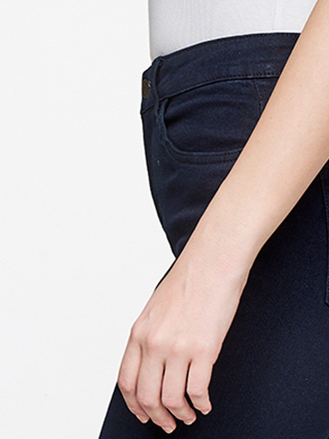 AND Women Blue Skinny Fit Trousers