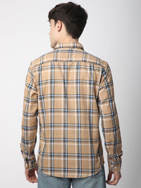 VASTRADO Men Classic Slim Fit Opaque Checked Casual Shirt