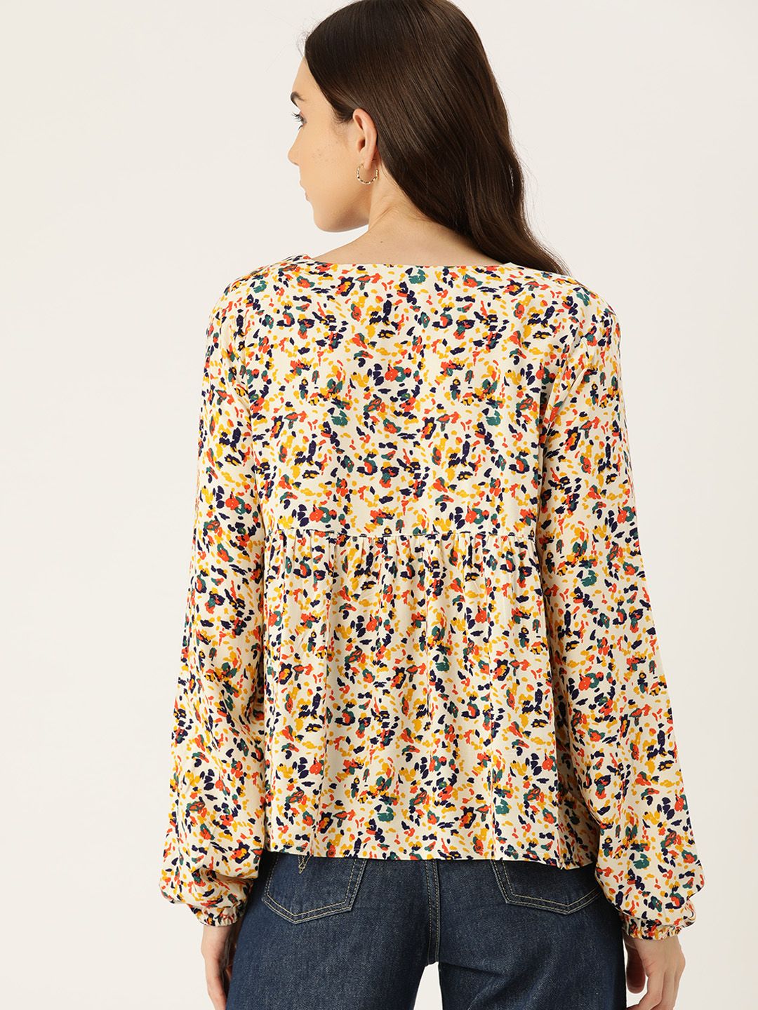 DressBerry Abstract Print Empire Top