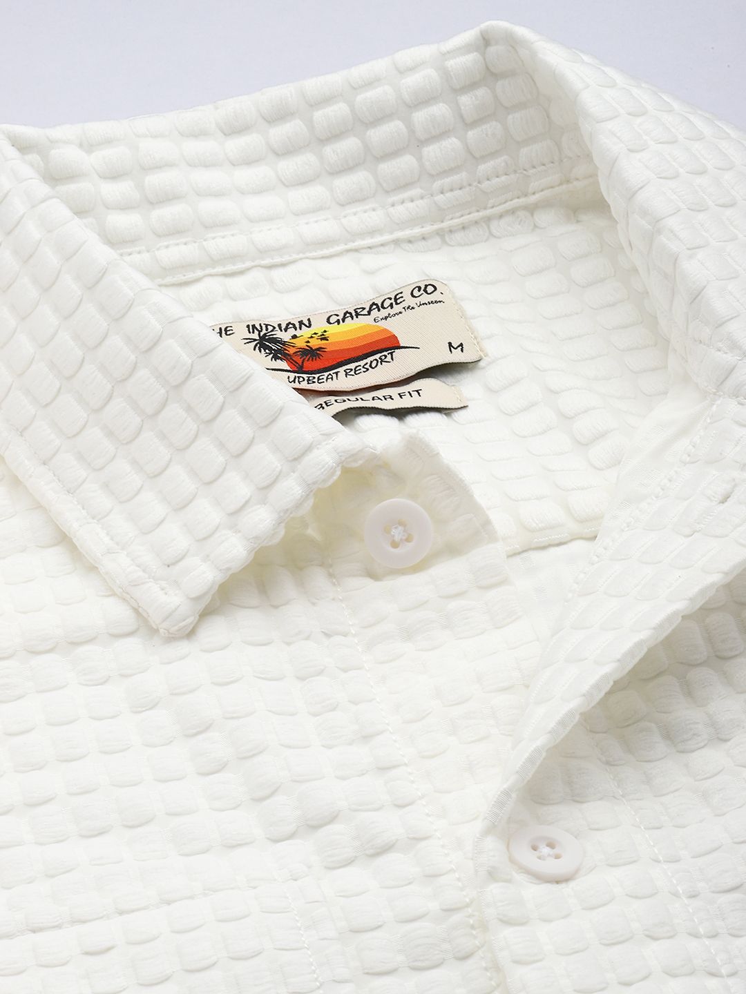 The Indian Garage Co Self Design Textured Casual Shirt