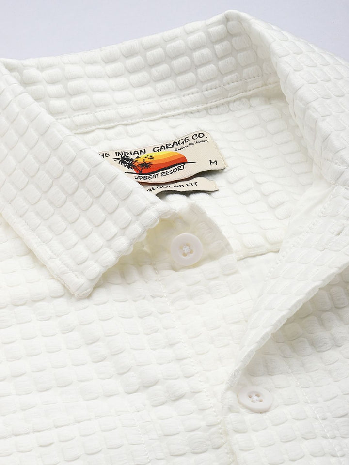 The Indian Garage Co Self Design Textured Casual Shirt