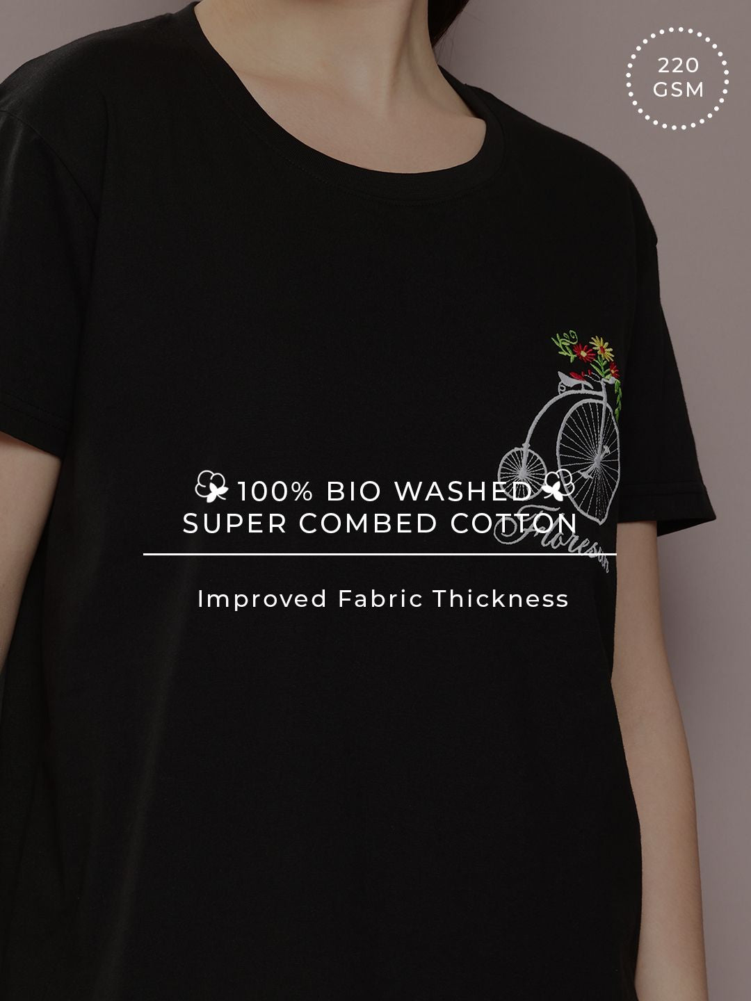 Dillinger Wanita berkotak bordir biasa Tshirt leher krew