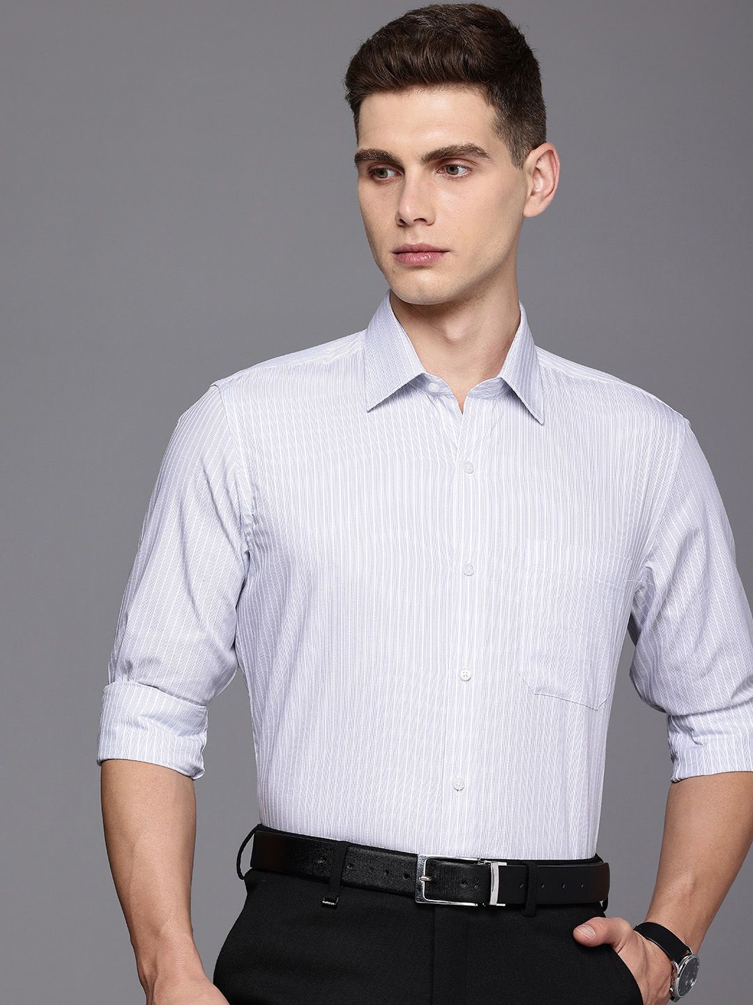 Raymond Pure Cotton Striped Formal Shirt