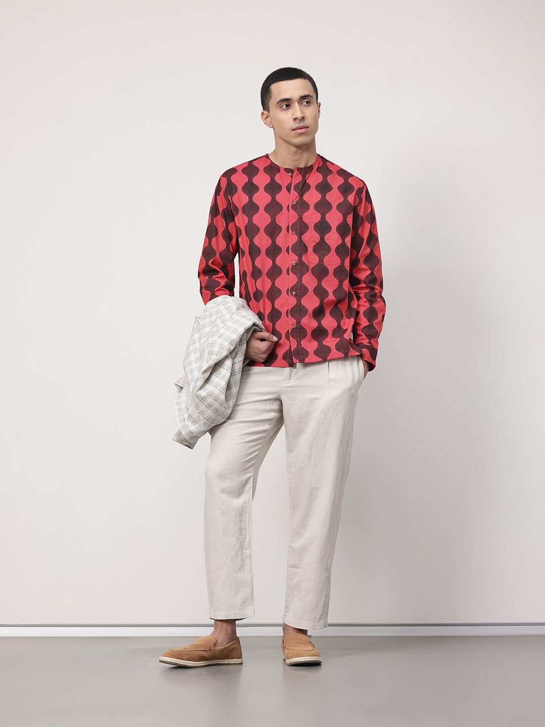 ether Artisan Pure Cotton Hand Block Printed Relaxed Fit Shirt