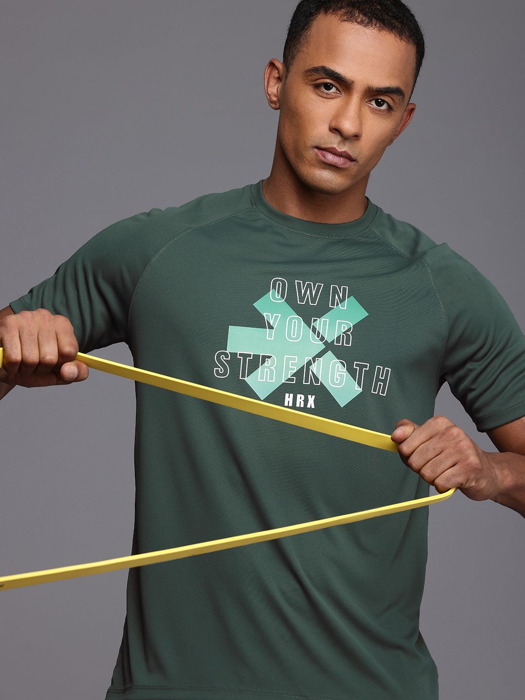 HRX by Hrithik Roshan Rapid-Dry Antimicrobial Finish Brand Logo Printed T-shirt
