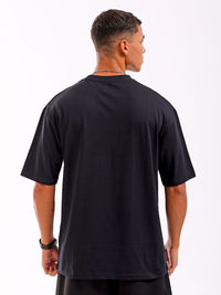 The Indian Garage Co Men Pure Cotton Graphic Printed Boxy Oversized Round Neck T-shirt