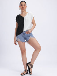 DressBerry Colourblocked Extended Sleeves Shirt Style Top