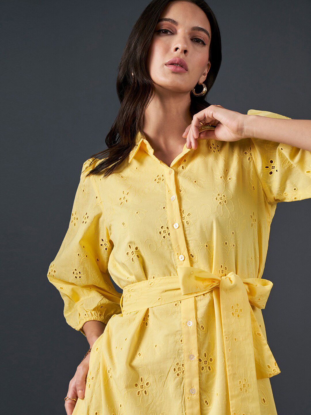AND Self Design Shirt Dress