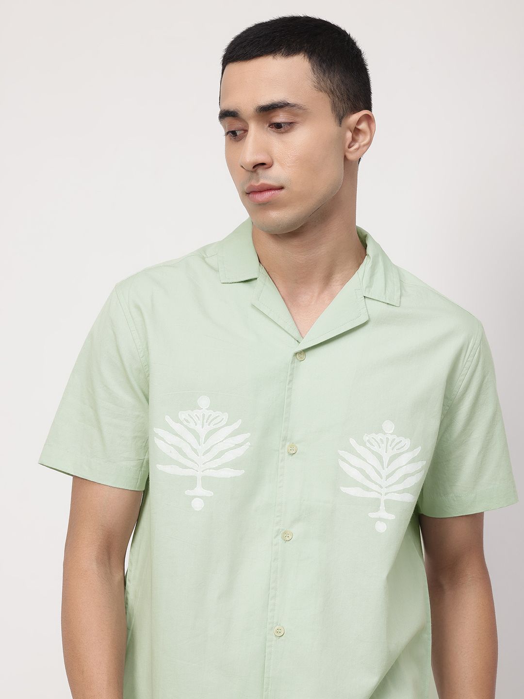 ether Artisan Pure Cotton Hand Block Printed Relaxed Fit Casual Shirt