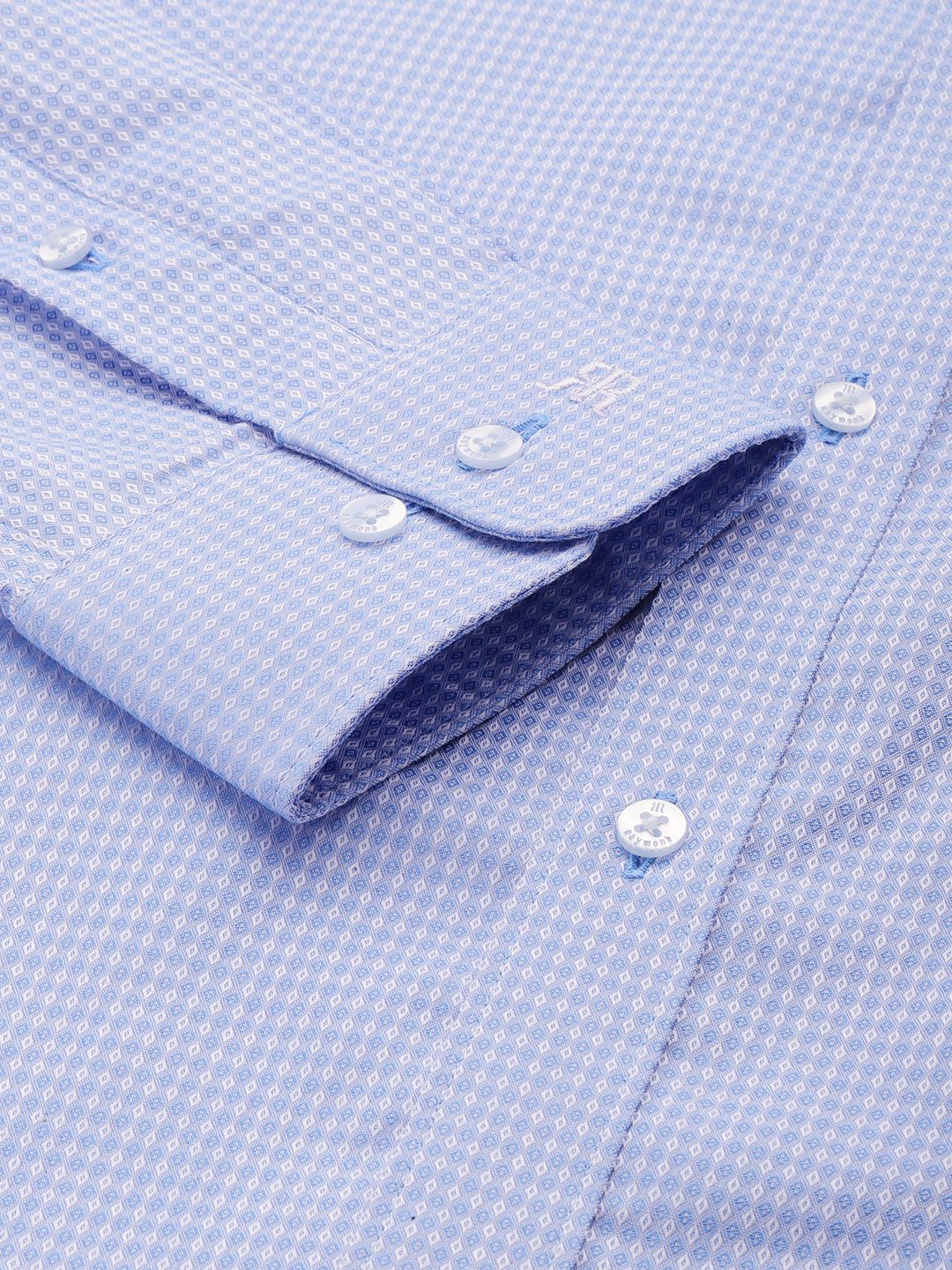 Raymond Pure Cotton Self-Design Geometric Slim Fit Formal Shirt