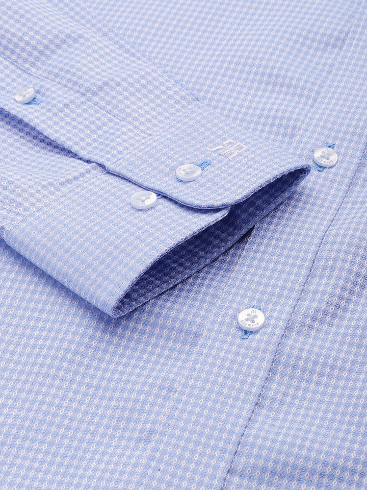 Raymond Pure Cotton Self-Design Geometric Slim Fit Formal Shirt