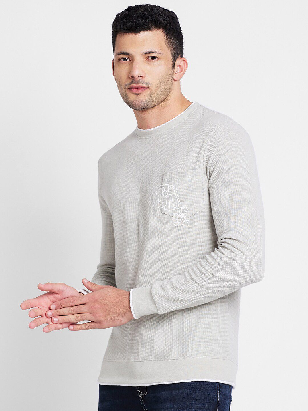 Being Human Self Design Round Neck Casual T-shirt