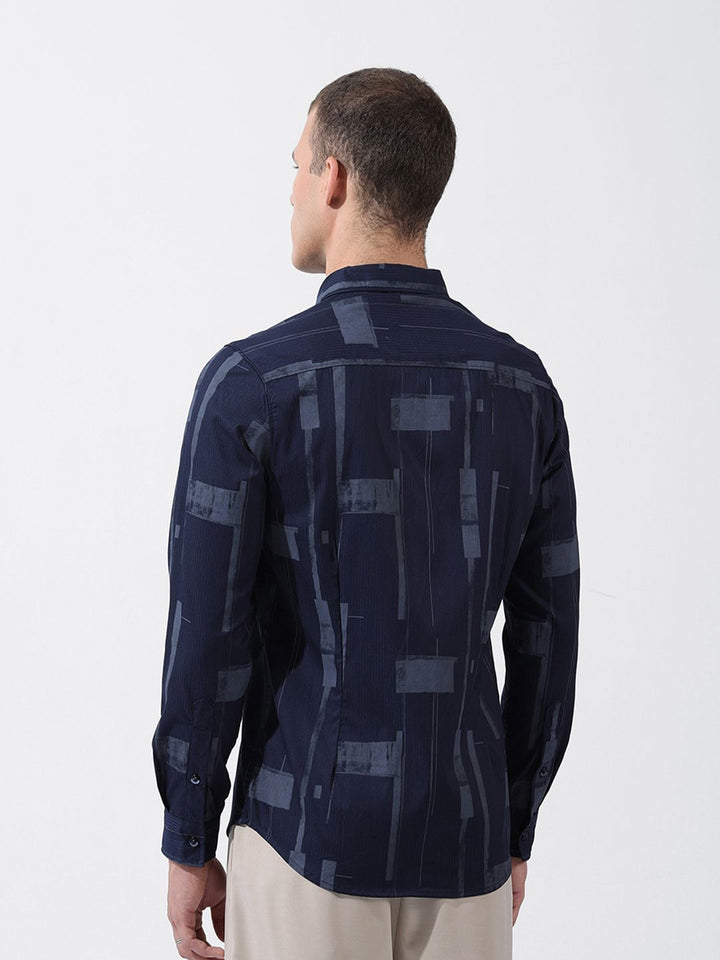 The Indian Garage Co Men Slim Fit Textured Party Shirt