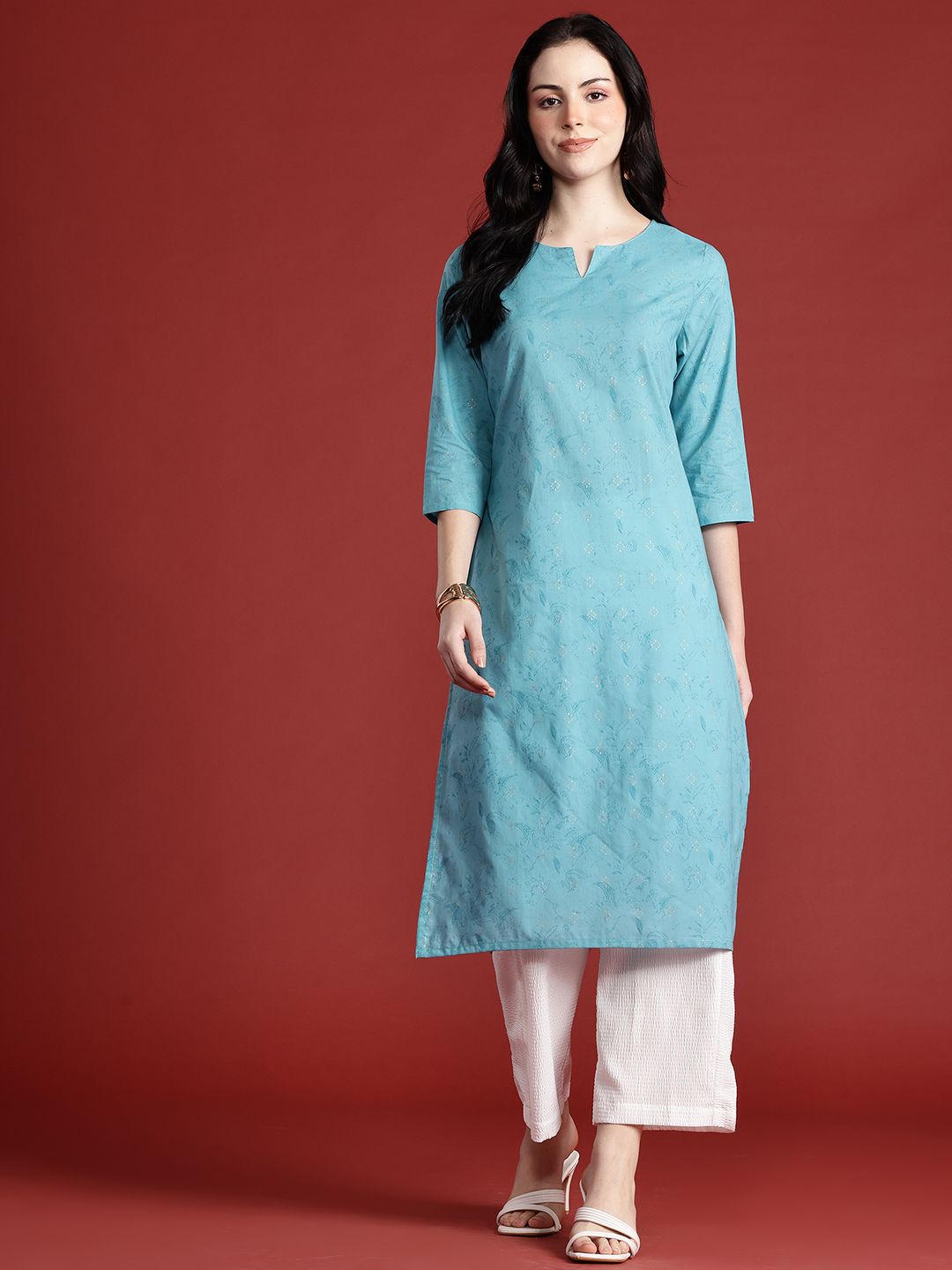 Anouk Women Floral Printed Pure Cotton Kurta