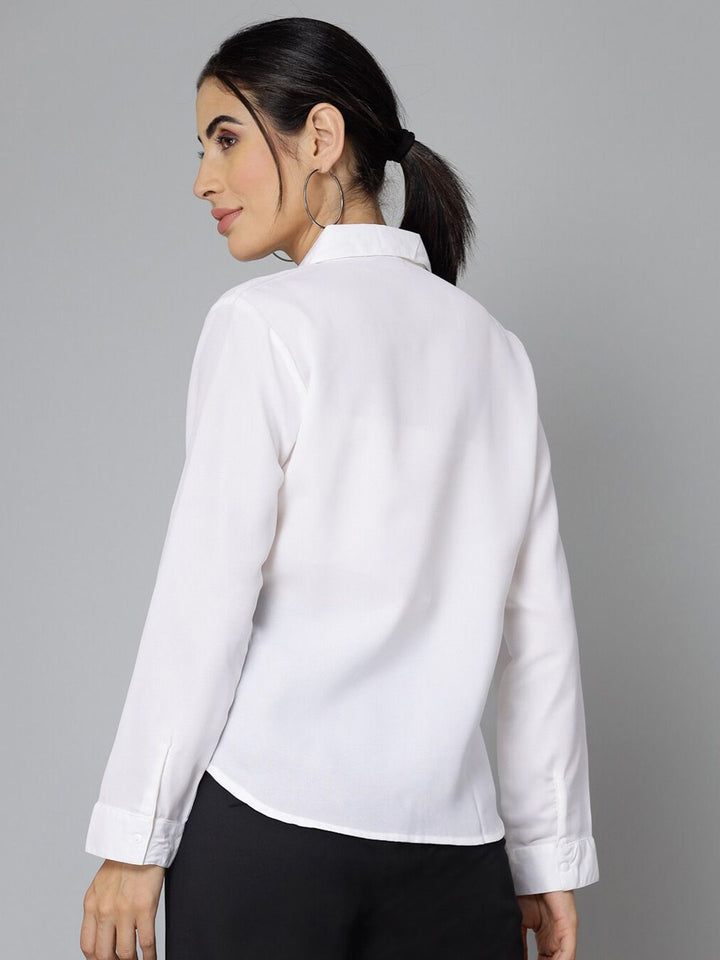 Style Quotient White Smart Spread Collar Formal Shirt