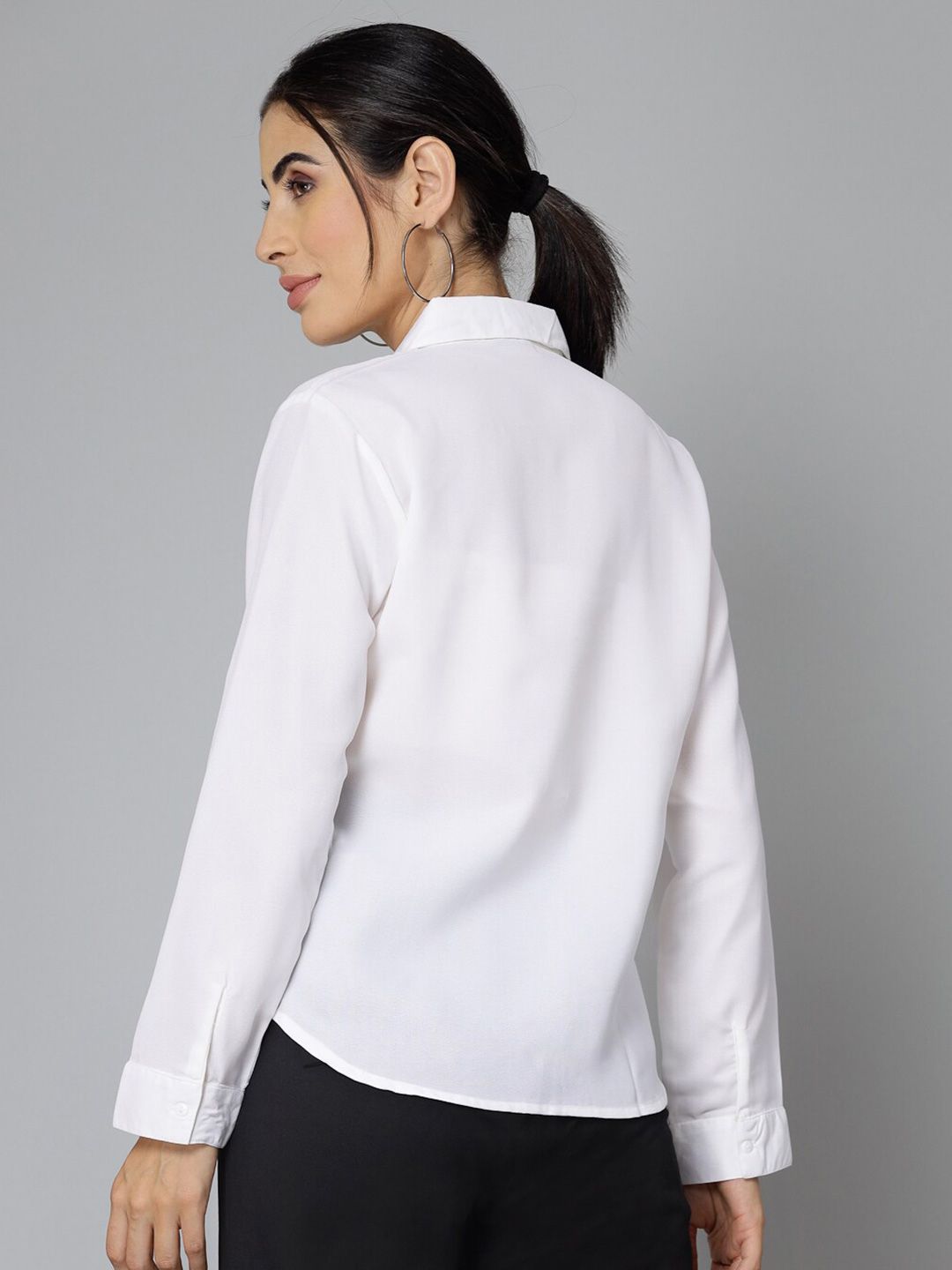 Style Quotient White Smart Spread Collar Formal Shirt