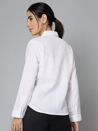 Style Quotient White Smart Spread Collar Formal Shirt