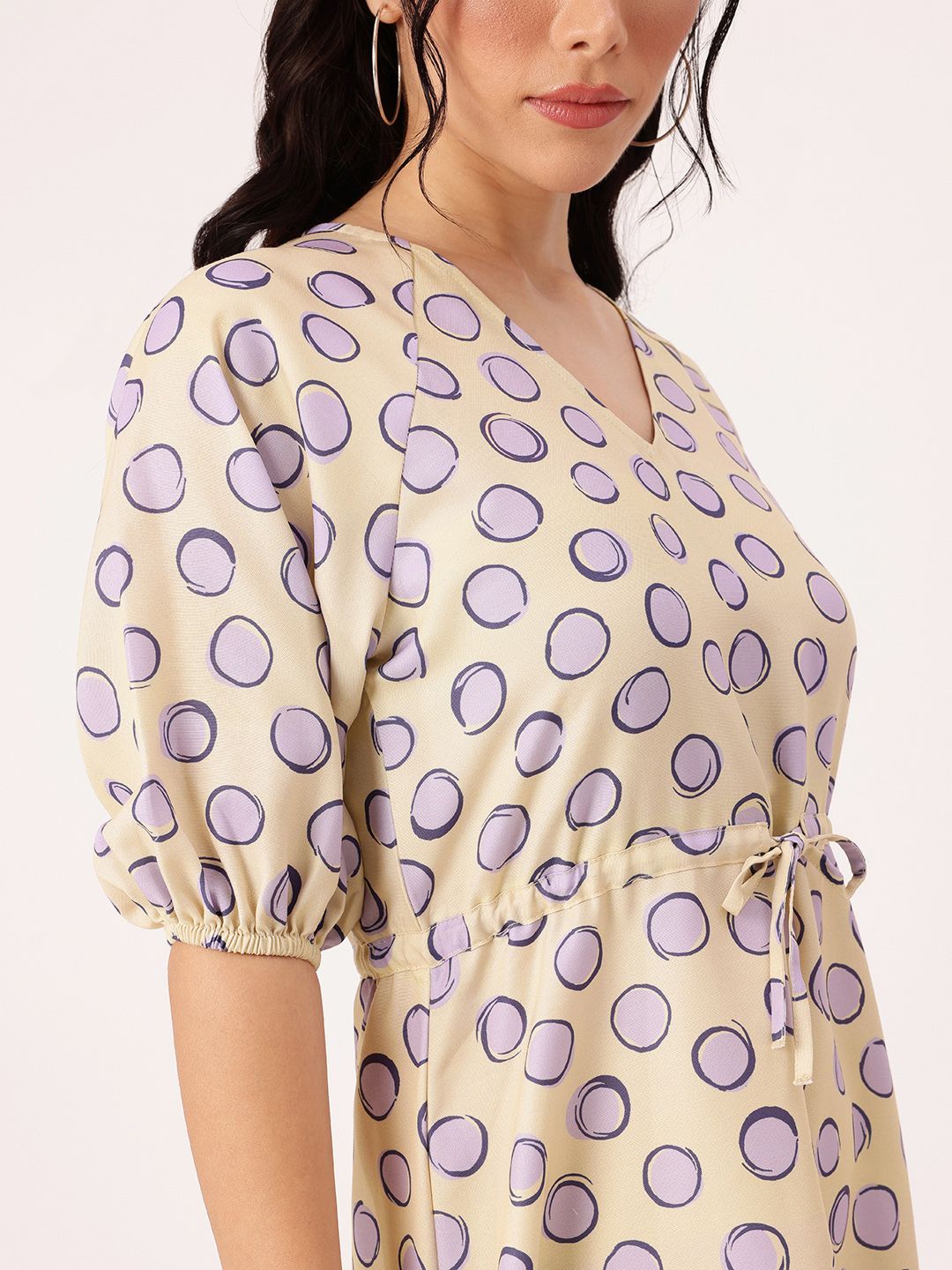 DressBerry Printed Waist Tie-Ups A-Line Mini Dress