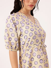 DressBerry Printed Waist Tie-Ups A-Line Mini Dress