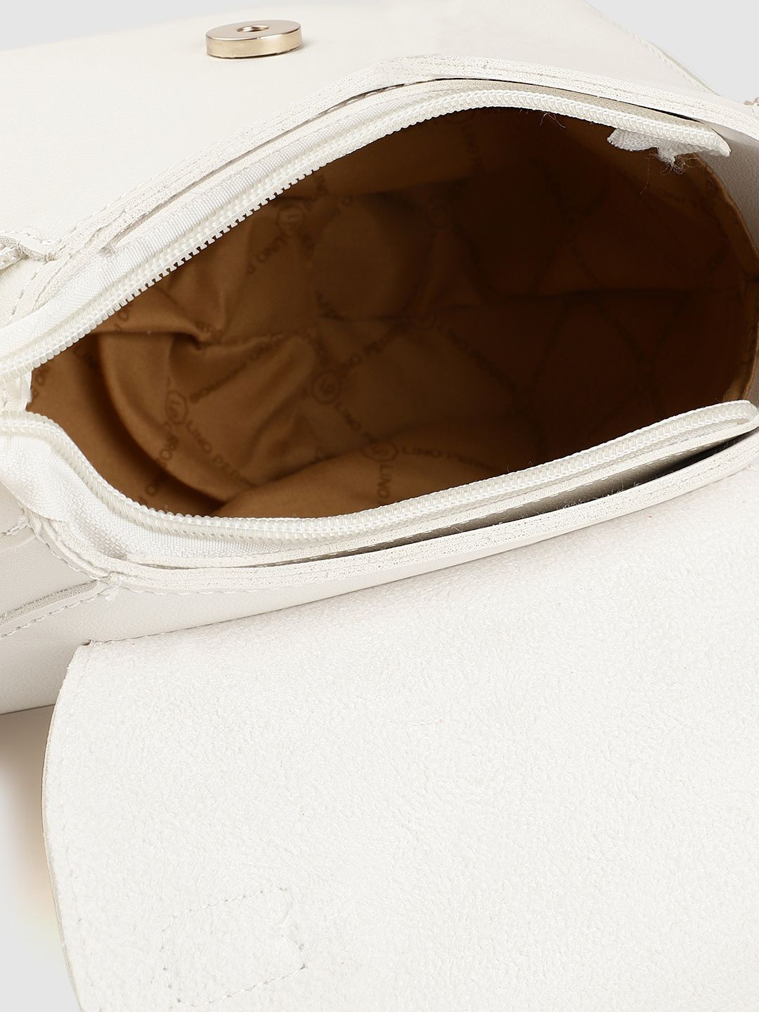 Lino Perros White Solid Satchel