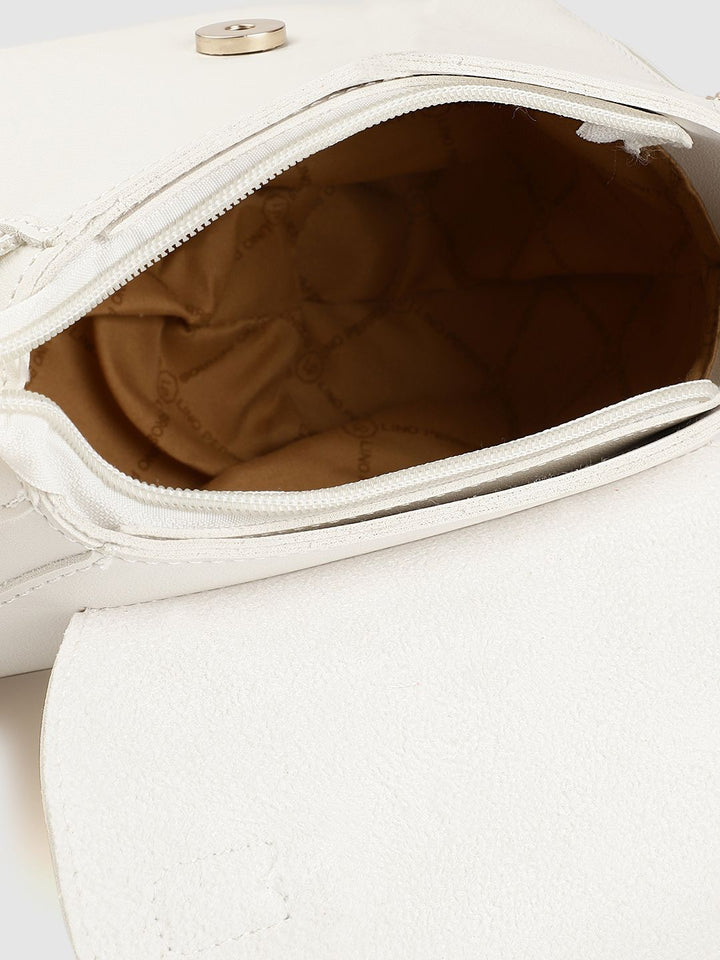Lino Perros White Solid Satchel