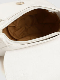 Lino Perros White Solid Satchel