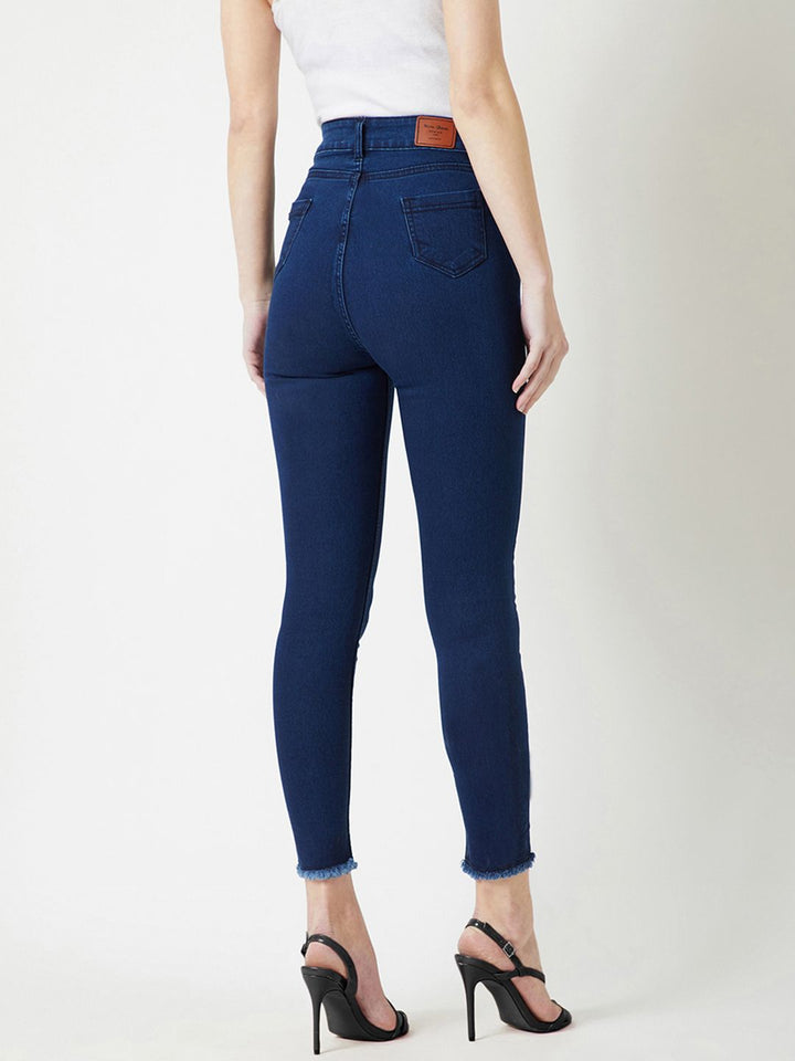 Miss Chase Women Navy Blue Skinny Fit High-Rise Clean Look Stretchable Jeans