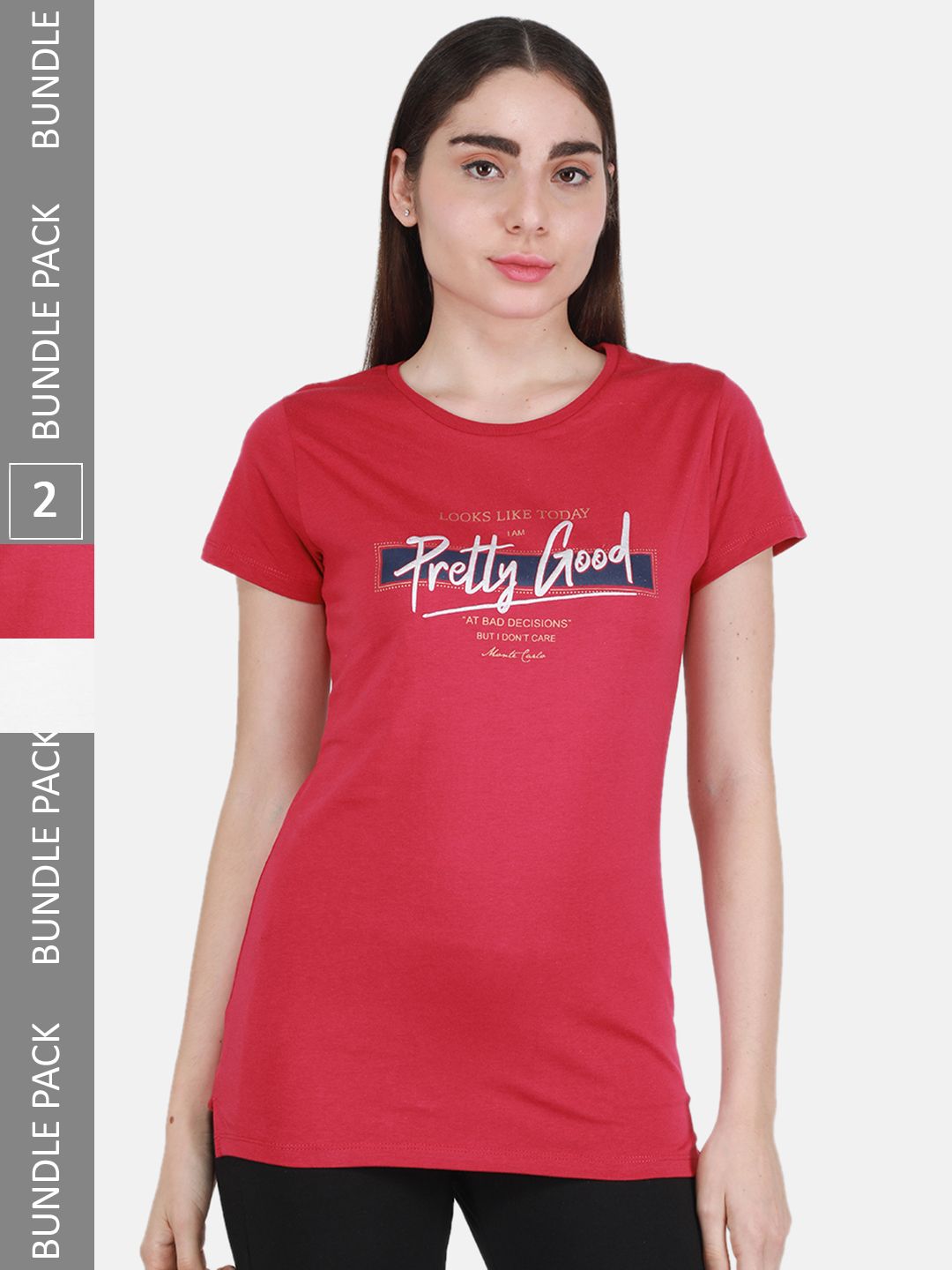 Monte Carlo Women Pack of 2 Printed Cotton Tops