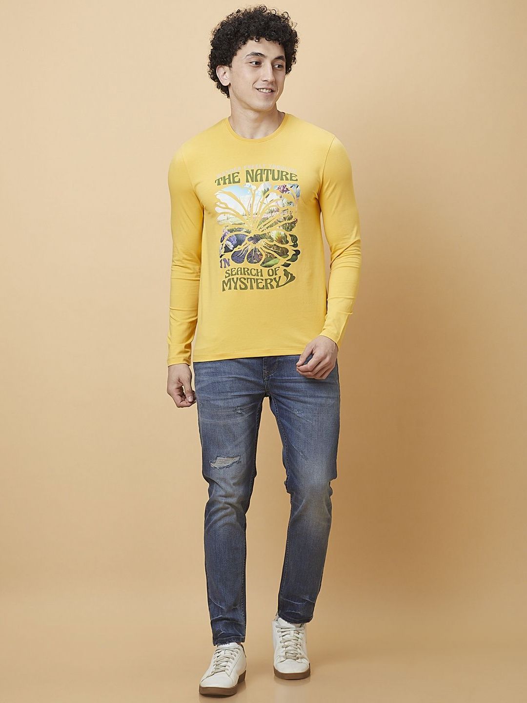 Being Human Men Biker Printed Raw Edge T-shirt