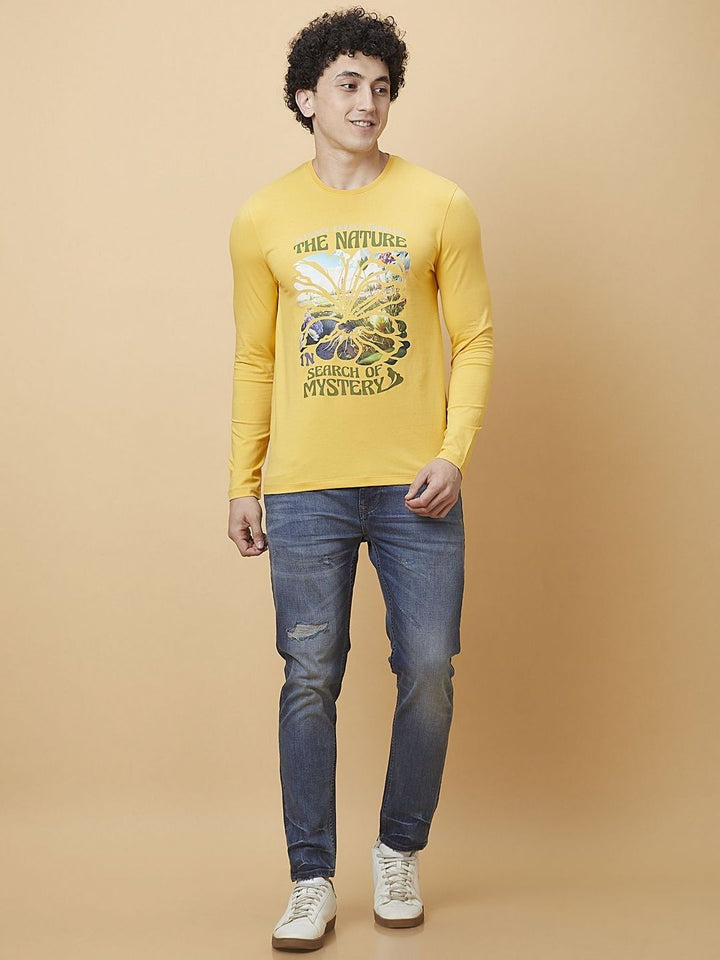 Being Human Men Biker Printed Raw Edge T-shirt