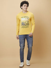 Being Human Men Biker Printed Raw Edge T-shirt