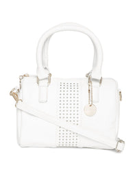 Lino Perros White Handheld Bag with Detachable Sling Strap