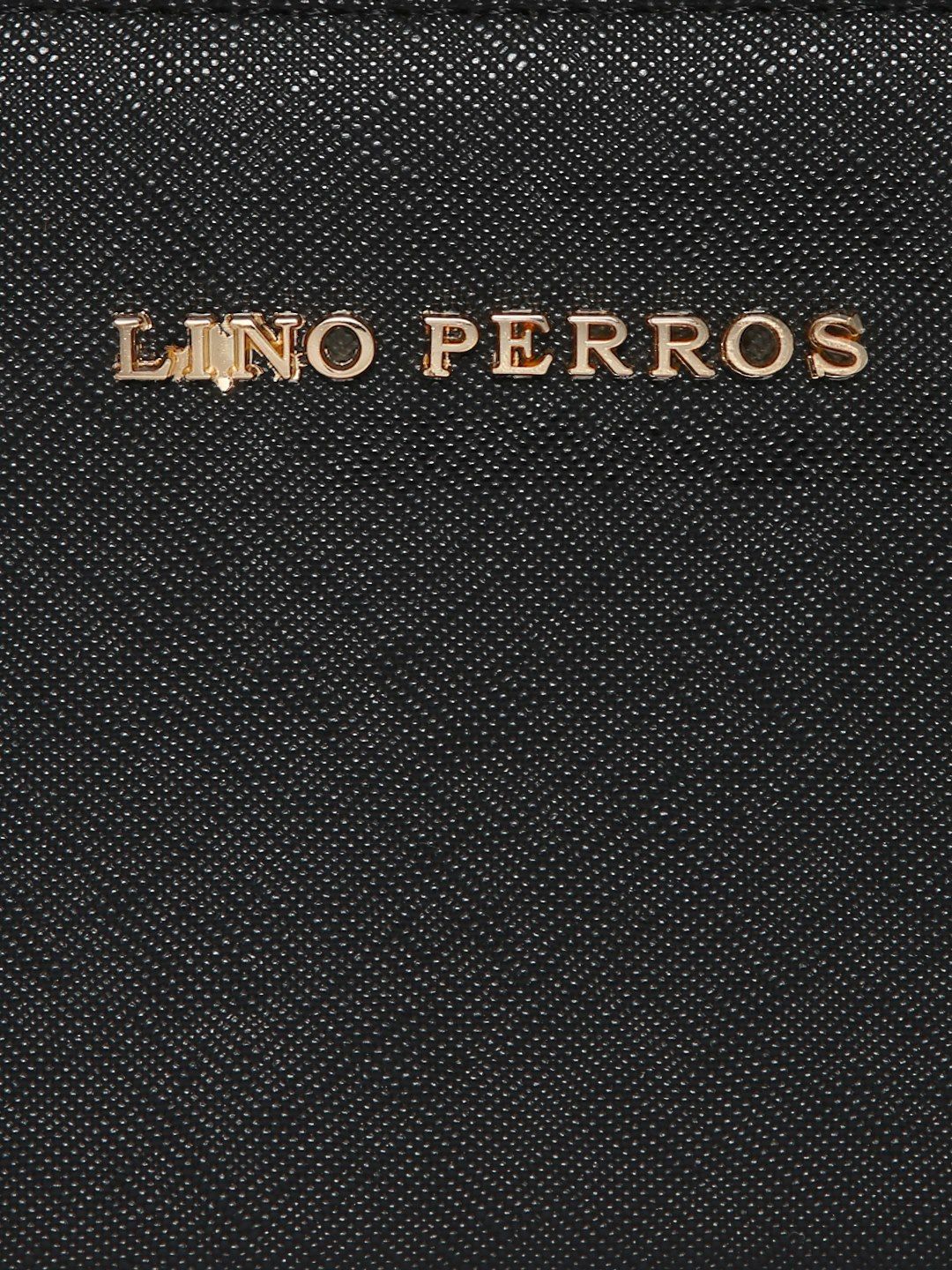 Lino Perros Women Black Solid Zip Around Wallet