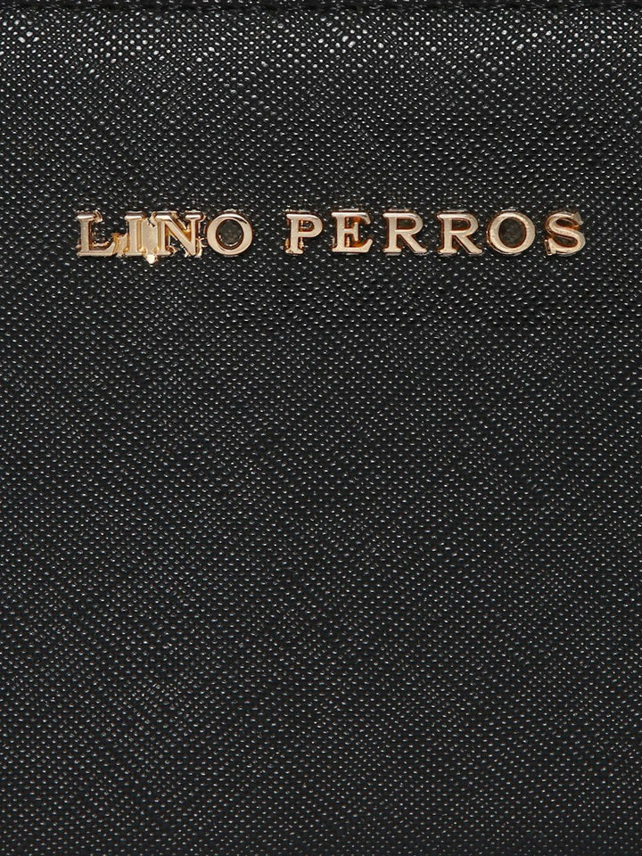 Lino Perros Women Black Solid Zip Around Wallet