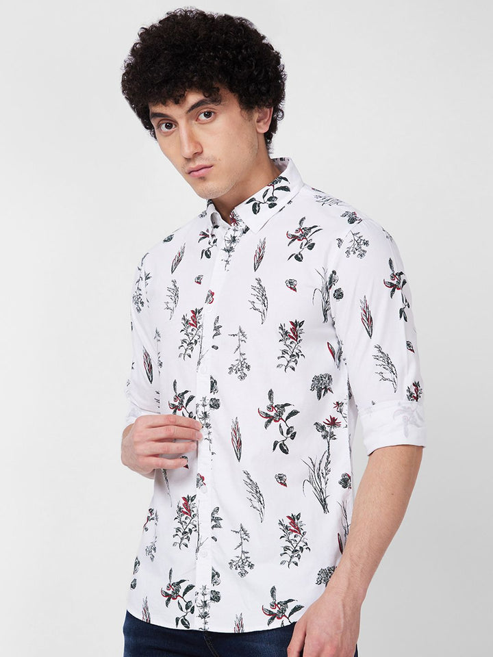 SPYKAR Floral Printed Cotton Casual Shirt