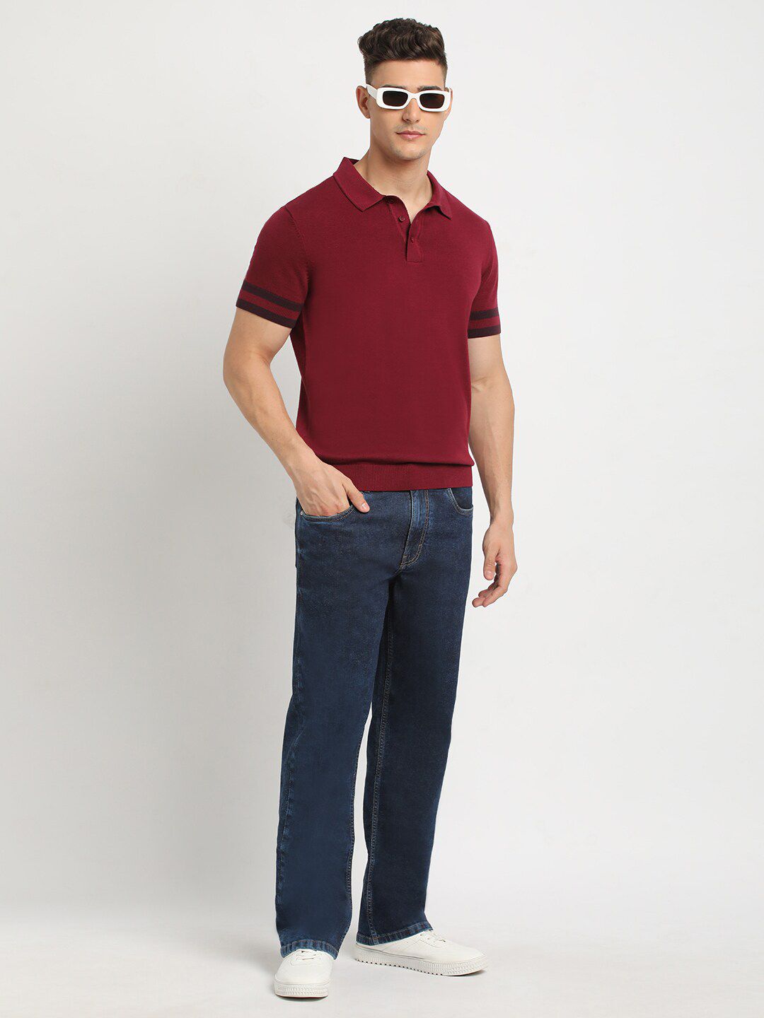 THE BEAR HOUSE Polo Collar Short Sleeves Cotton T-shirt