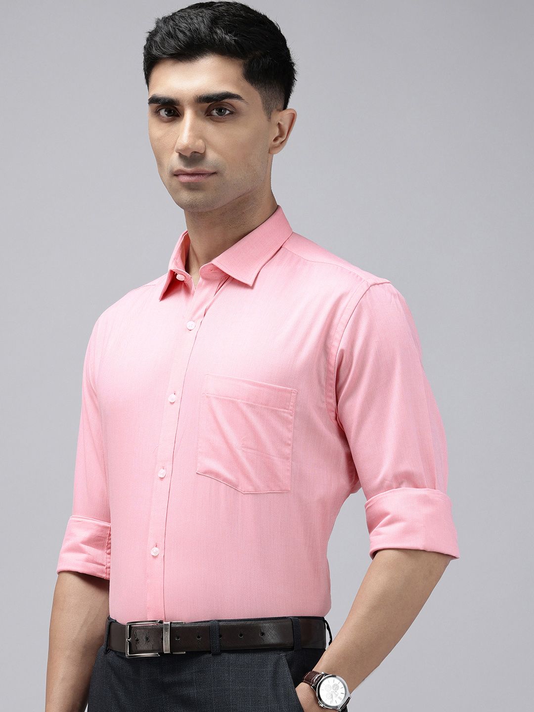 Park Avenue Slim Fit Textured Pure Cotton Formal Shirt