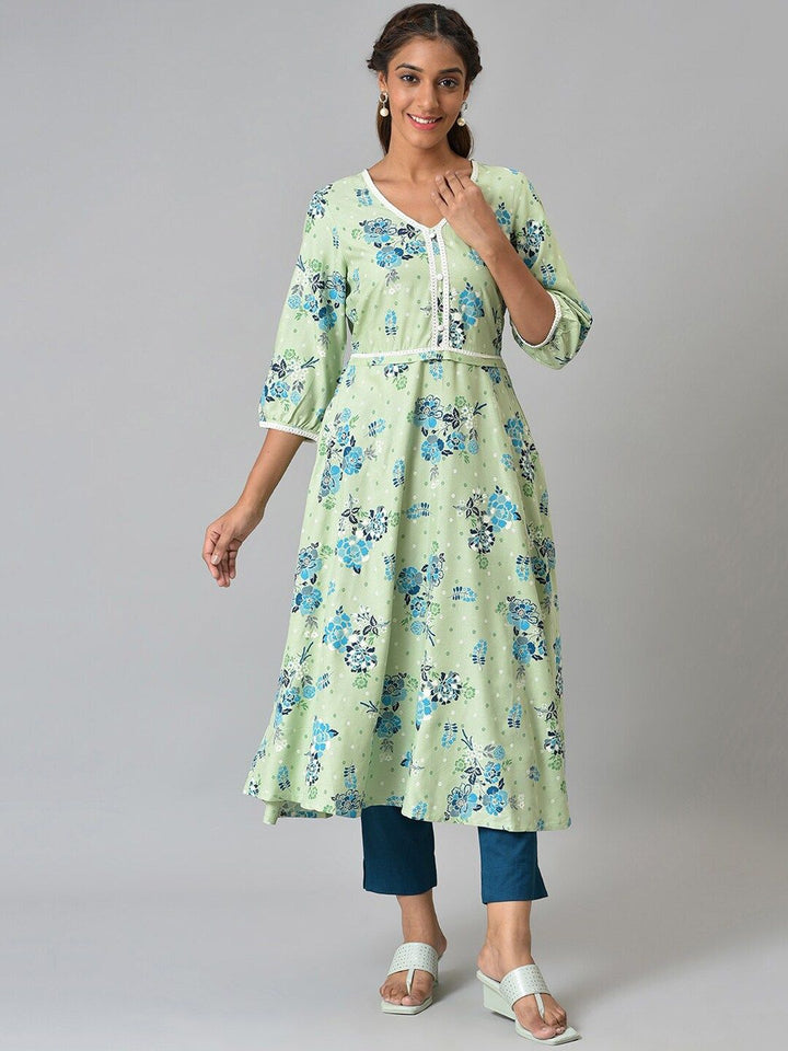 Aurelia Floral Printed Liva Kurta