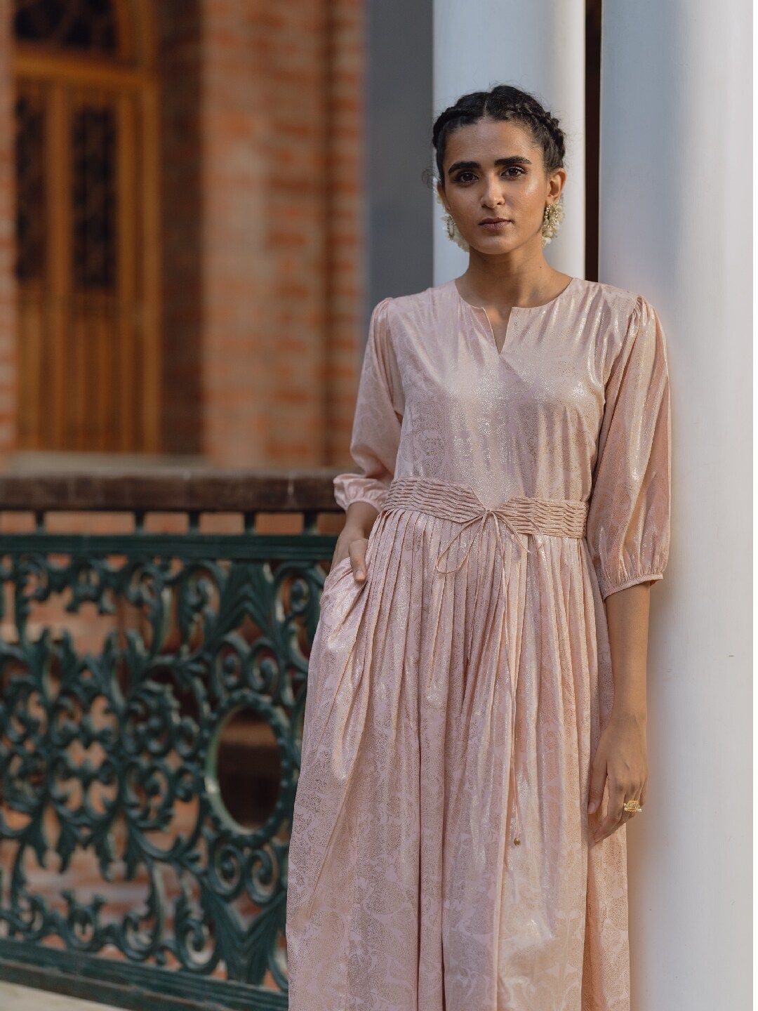 W Pink Ethnic Maxi Maxi Dress