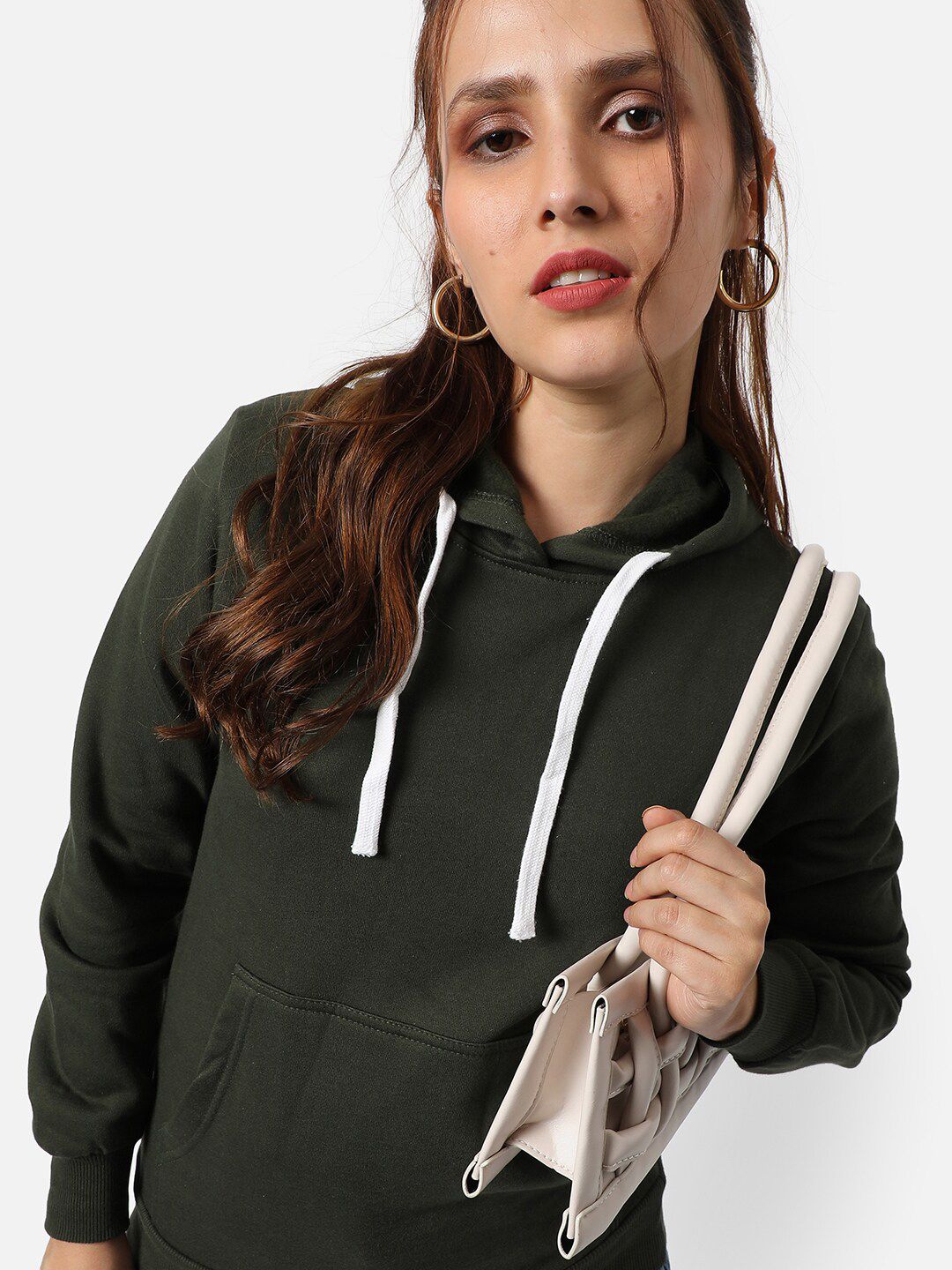 Kampus Sutra Wanita Hijau Bergantung Sweatshirt