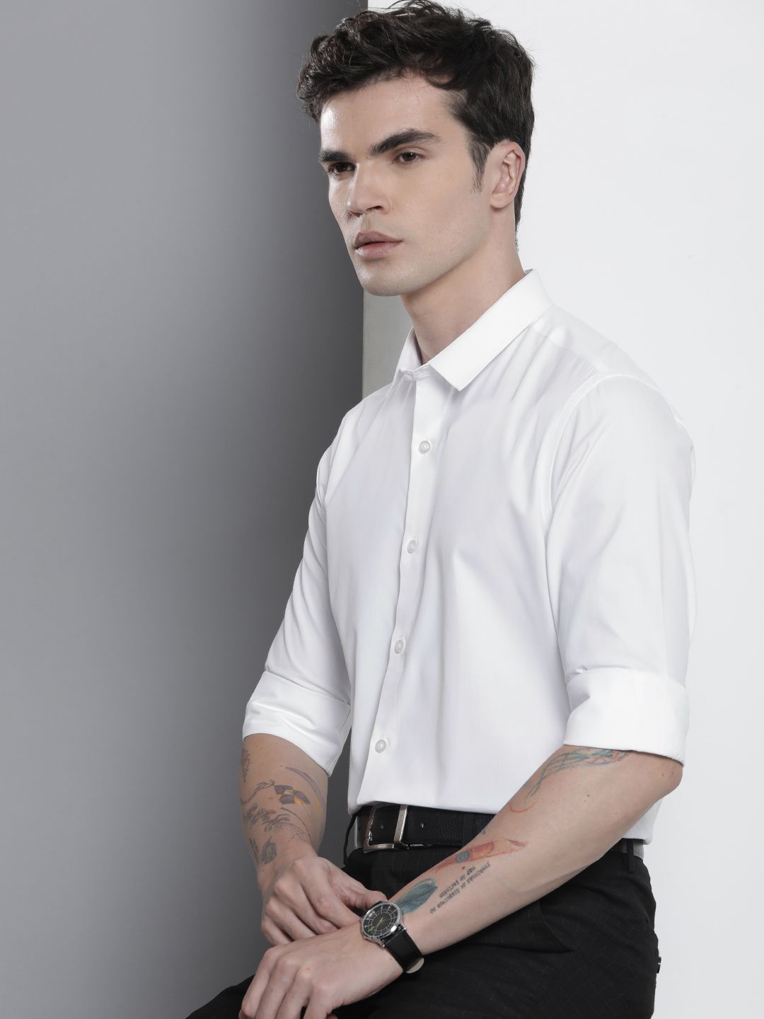 The Indian Garage Co Men Slim Fit Opaque Formal Shirt