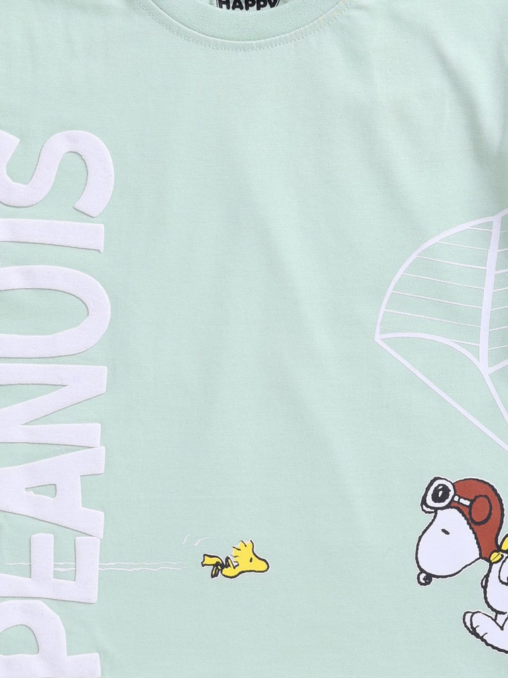 Happy Faces Boys Peanuts Printed Pure Cotton T-shirt