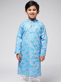 SOJANYA Boys Blue Floral Printed Kurta