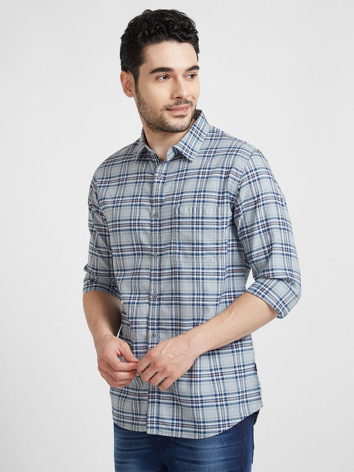 SPYKAR Tartan Checks Classic Cotton Casual Shirt