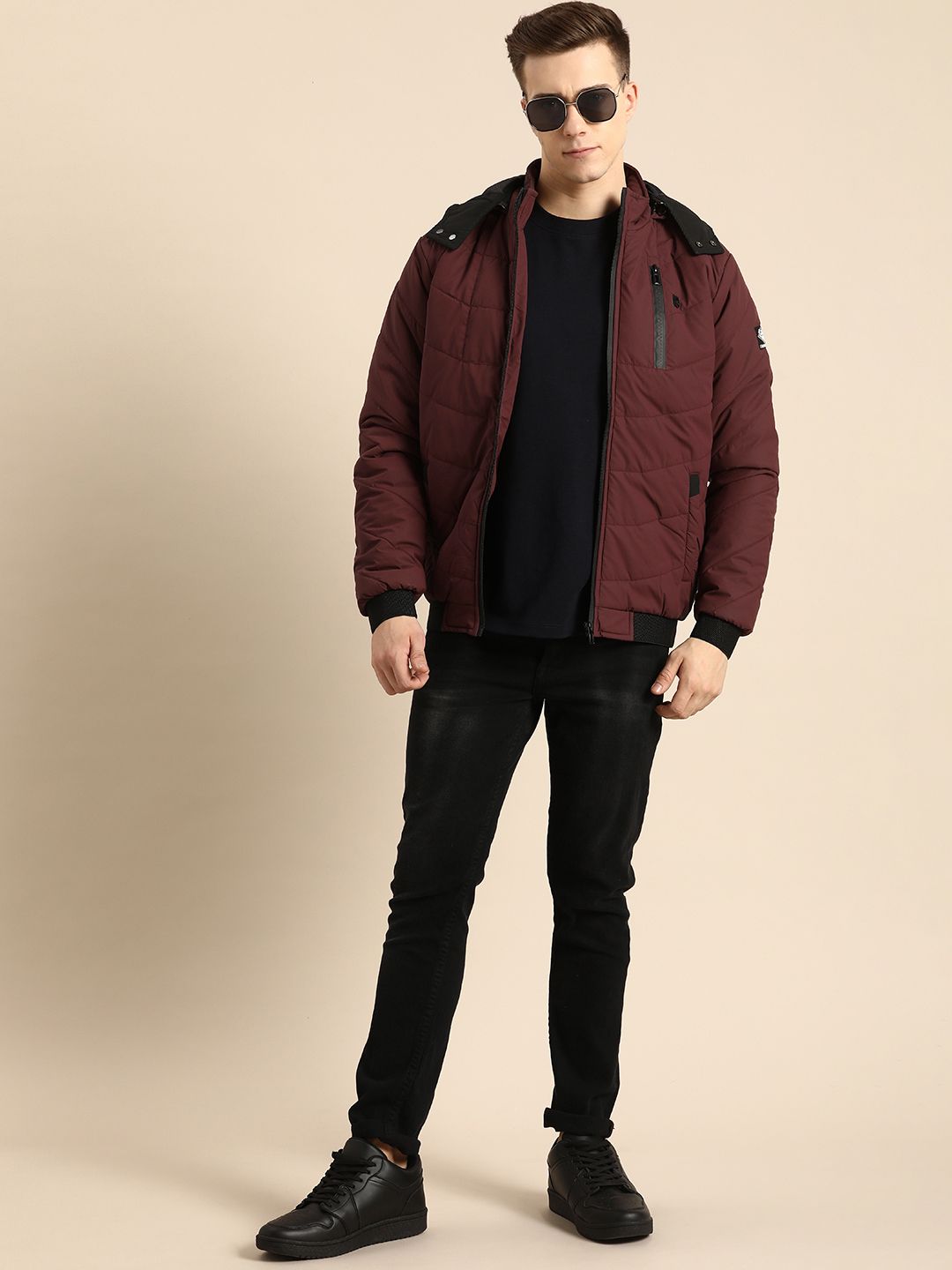 Being Human Detachable Hood Padded Jacket