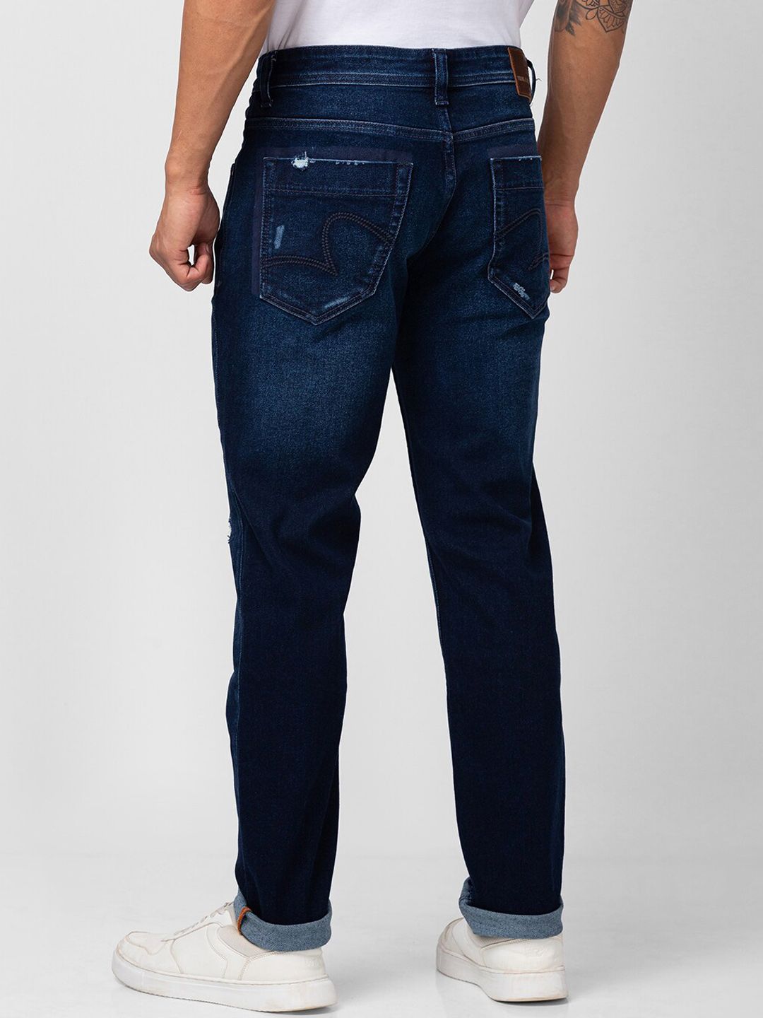 SPYKAR Men Low Distress Light Fade Cotton Jeans