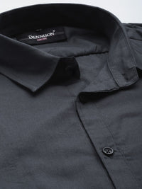 DENNISON Men Grey Smart Slim Fit Opaque Formal Shirt