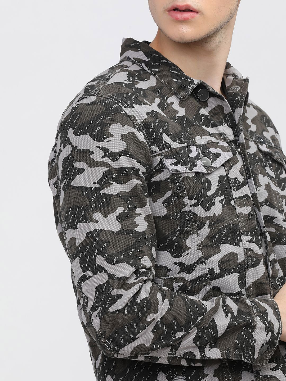 HIGHLANDER Men Camouflage Denim Jacket